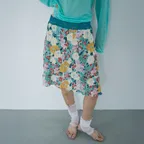Lace Banding Pleats Skirt_Flower