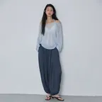Mist Pleats Harem Pants_Navy