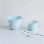 HANGING TEA CUP POT (2 SIZE : BABY BLUE MULTI)