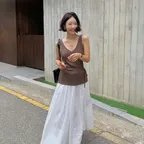 리즈 코튼 플레어 롱 스커트 / LISE COTTON FLARE LONG SKIRT_2colors