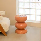 Contour Apricot Side Table & Stool