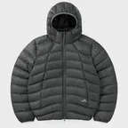 Hooded Fly Light Down Jacket Dark Grey