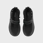 Layered shirring mary jane BLACK