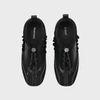 Layered shirring sneakers BLACK