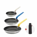 [마리에뜰] 드부이에 쵸크 프라이팬 크림20cm + 프렌치블루24cm + 옐로우28cm (핸들커버 증정)