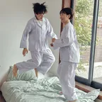 [하말넘많 pick] (uni)도미토리 시즌 무지개설기 파자마