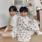 [하말넘많 pick] (uni)도미토리 떡 도트 파자마