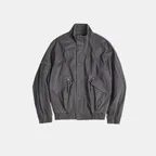 ADVENTURE BLEACHED BOMBER JACKET (FADED CHARCOAL)