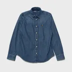 슬림핏 데님 셔츠 (BLUE)