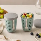[포크증정] 후르츠팟 600ml 1+1 (노르딕 그린 Nordic Green)