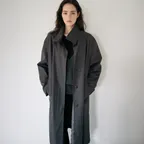 Slate High-Neck Long Trench Coat_Charcoal
