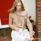 Lace-Up Ribbon Knit (Beige)