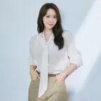 v-neck tie blouse - ivory