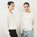 [26FW 뉴컬러] 투웨이 넥 홀가먼트 니트탑_CREAM WHITE