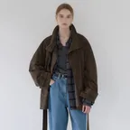 High-neck relaxed field half coat Mocha/BR [N6ALCT01]