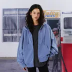 [단독] WEATHER HOODED ZIP UP_VINTAGE BLUE