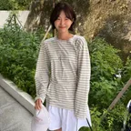 a comfy stripe t-sh (grey)