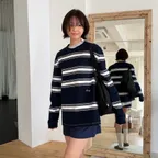 a vivid single sweatshirt (navy)