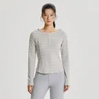 NBNDG3W812 / WOMEN AIRY 와플 후드 긴팔티 (R/BLUE)