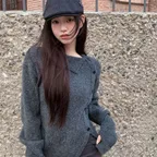 Side button knit CHARCOAL