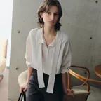 Joseph Roll-Up Tie Blouse (Cream)