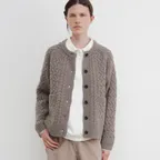 Arlo Cable Knit Cardigan (Brown)