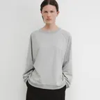 Cotton Stitch Long T-shirt (Melange Grey)
