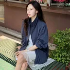 [꼬민지PICK/29CM 단독] SIOT4182 하이 넥 버튼 블루종_Navy