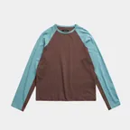 DUAL TONE RAGLAN LONG SLEEVE TEE (BROWN)