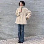 [꼬민지 착용] [29th] BOUCLE RAM HALF FUR-COAT_BEIGE