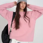 [9/4 예약배송] Zoe pure wool boxy knit_Melange pink