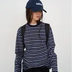 [2nd_9/8 예약배송] Kiko stripe t-shirt_Navy