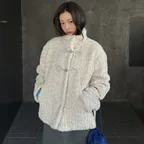 [경은Pick]High Neck Toggle Fur Jacket_2colors