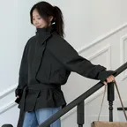 [루피타Pick]Chuver High Neck Half Trench Coat_2colors