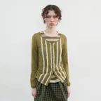 408. Pintuck Lace Cardigan_Olive