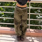 [Chouetties] Barrel Fit Cotton Washed Pants (khaki) LAPNX26200KHX