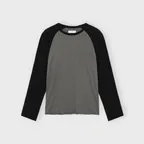 Cut Off Raglan Long Sleeve, Black