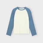 Cut Off Raglan Long Sleeve, Blue