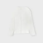 High Gauge V Neck Long Sleeve, Ivory