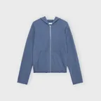 Smooth Jersey Hood Zip Up, Blue