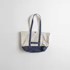 WASHED CANVAS TOTE BAG oatmeal/navy