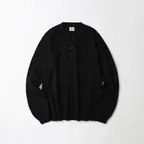 THERMAL VINTAGE HENLEY NECK LONG SLEEVE TEE_BLACK