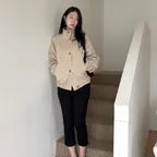 [곰송이 PICK] High-neck loose fit jumper [KNFW06JP02]_Beige