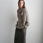 Lilt Scarf Blouse_Mocha