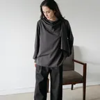 Lilt Scarf Blouse_Charcoal