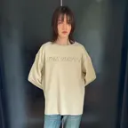 SLOGAN WAFFLE LONG SLEEVE TEE (beige)