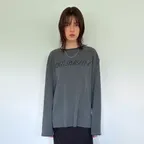 SLOGAN WAFFLE LONG SLEEVE TEE (charcoal)