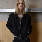 Crop Zip-Up Shacket Black