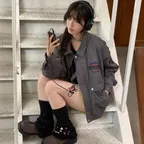 WASHED VINTAGE COTTON BLOUSON CHARCOAL