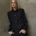 Stripe Slim Shirt Black